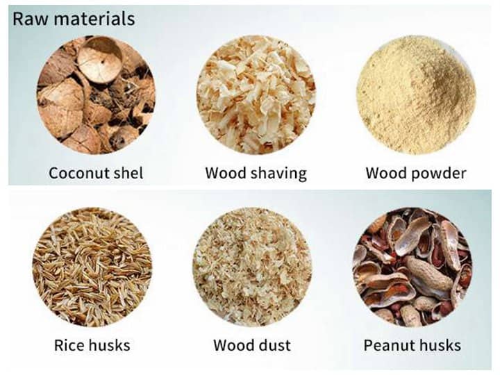 Raw material of briquette charcoal making machine